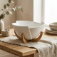 Salad Bowl with Wooden Stand 10 Inch